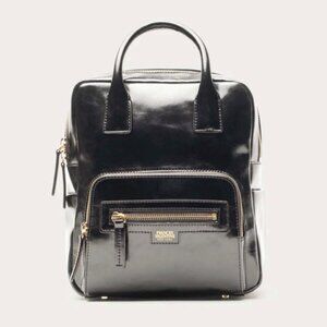 NWT Frances Valentine Small Casey Backpack GLazed Leather Black RARE
